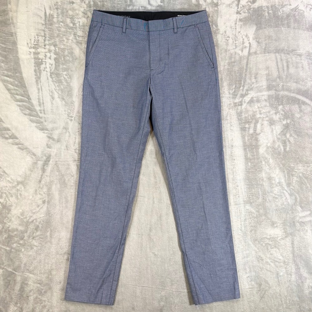 Bonobos Weekday Warrior Wednesday Athletic Fit Pants Mens Size 32x32 Blue Micro
